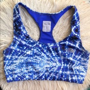 The North Face blue Tie Dye sports bra